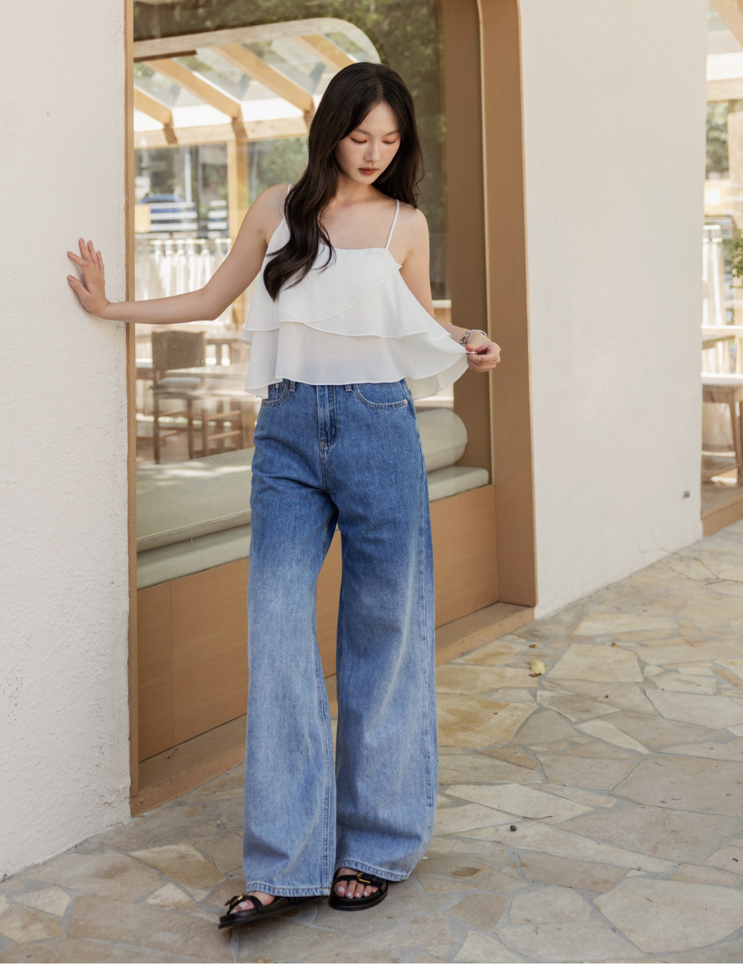 漸層感刷色牛仔褲（6尺寸）