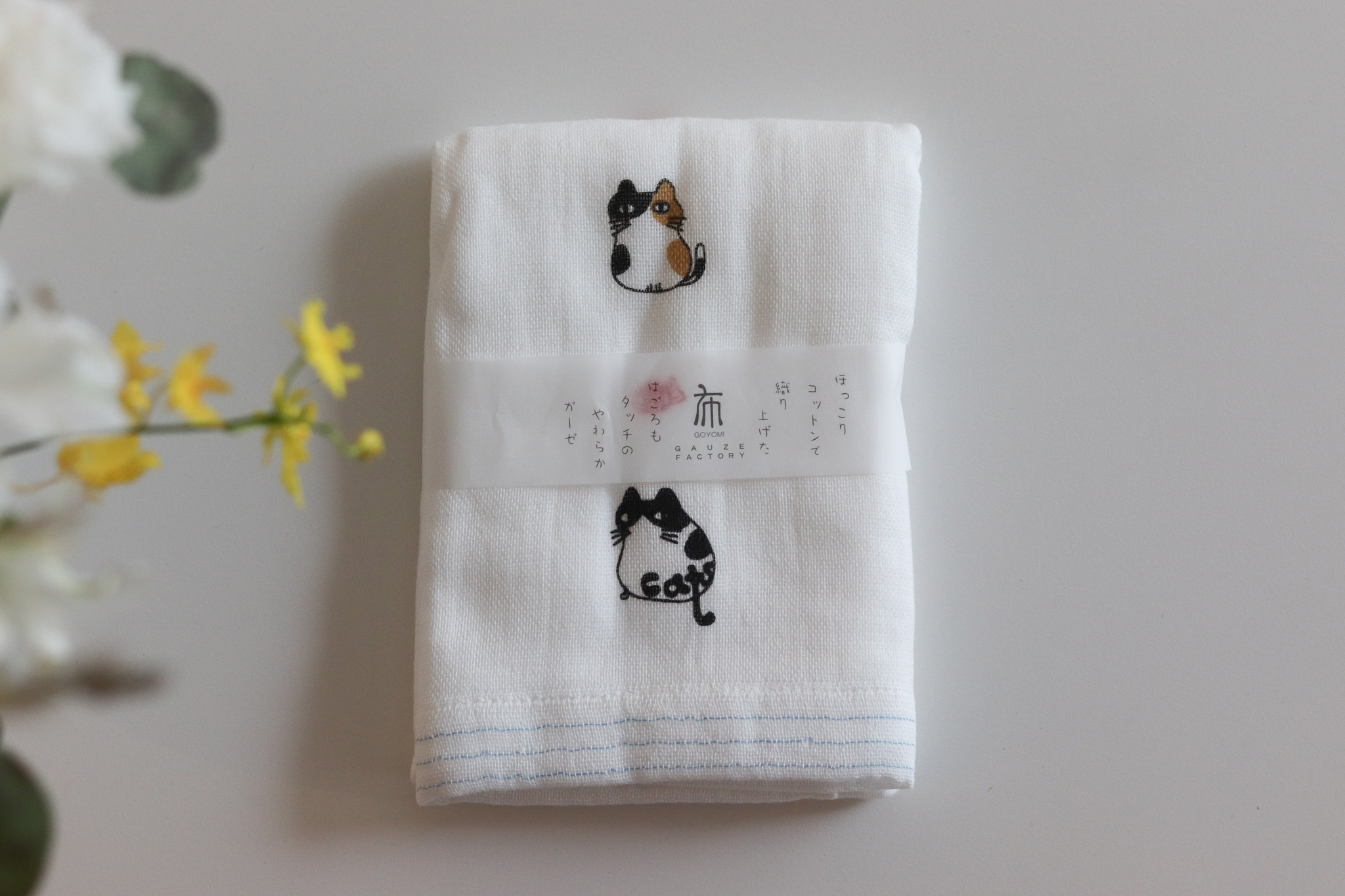 日本 kontex 貓咪 長紗布毛巾