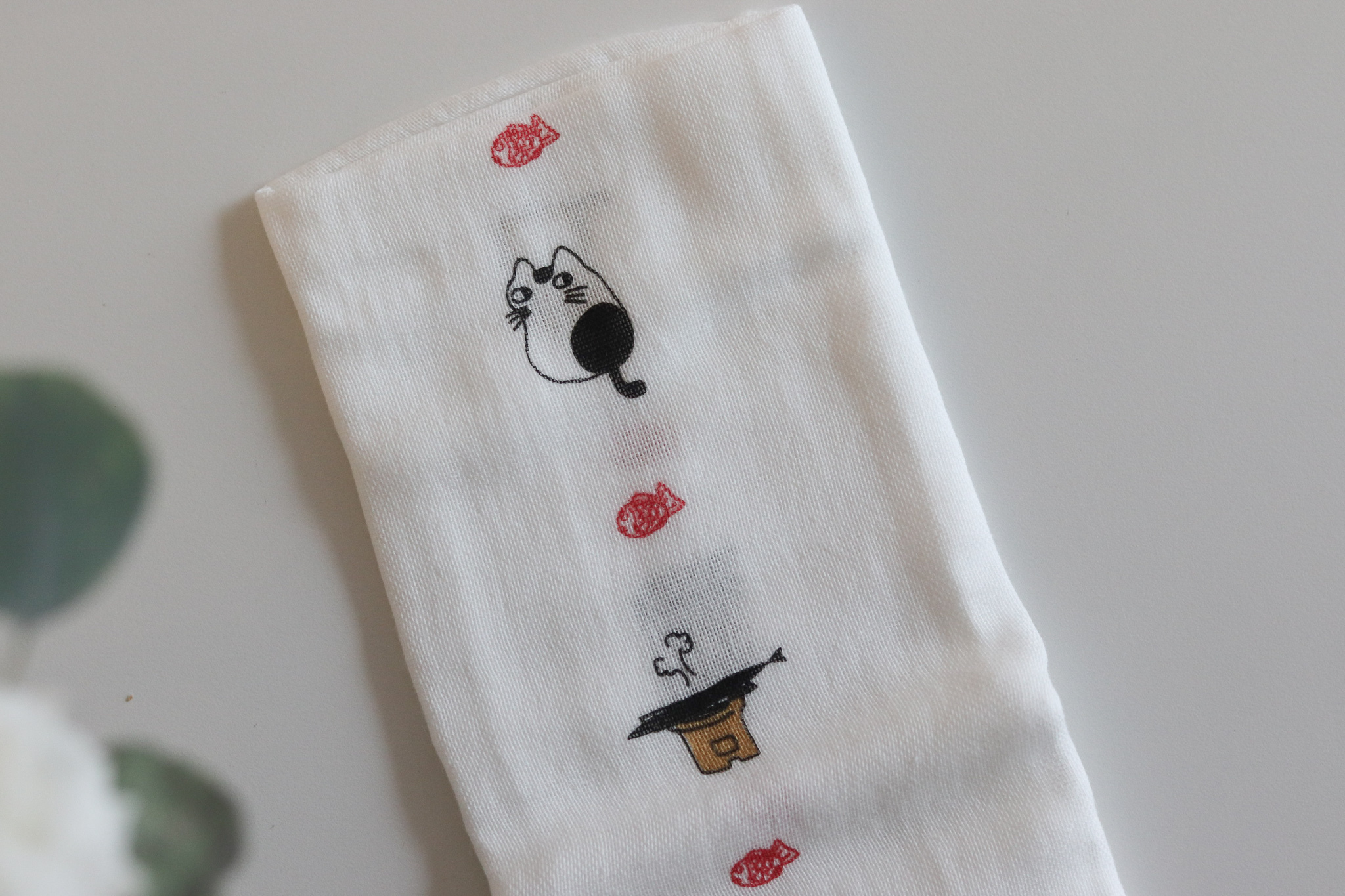 日本 kontex 貓咪 長紗布毛巾