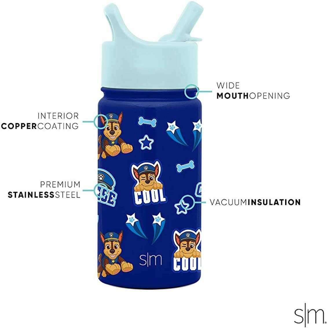 美國 Simple Modern 不鏽鋼吸管保溫水壺 - Paw Patrol Chase On The Case