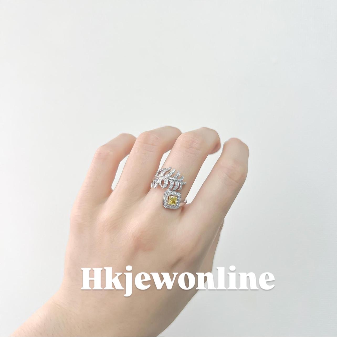 18K Yellow White Gold Golden Diamond Ring