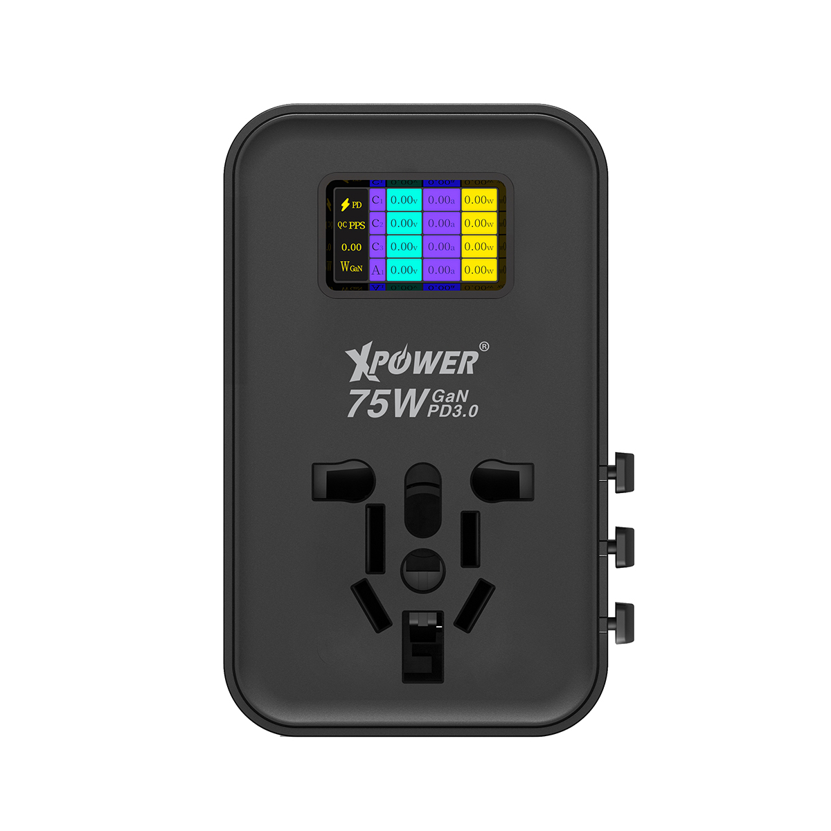 XPower TA75D 75W LED顯示5輸出 PD 3.0/PPS GAN旅行充電器