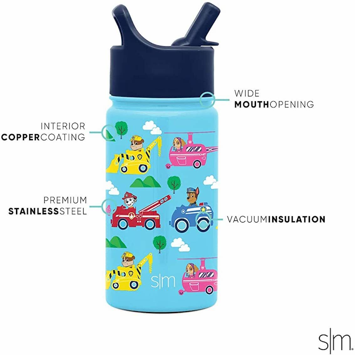 美國 Simple Modern 不鏽鋼吸管保溫水壺 - Paw Patrol Adventures