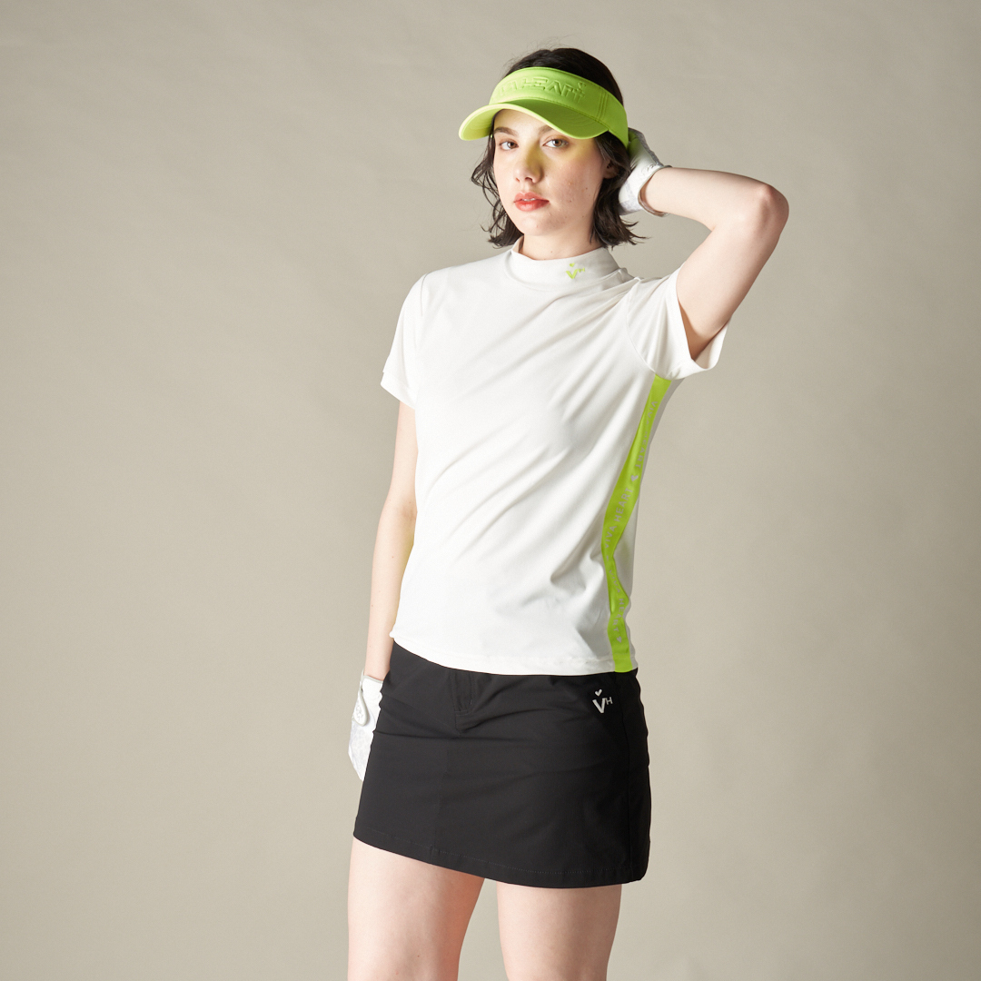 女士-彈性短袖小高領