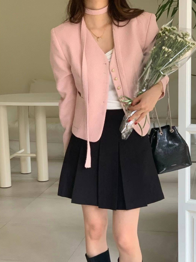 [現貨]Rachel玫瑰金鈕扣外套[ 2色 / Free ]