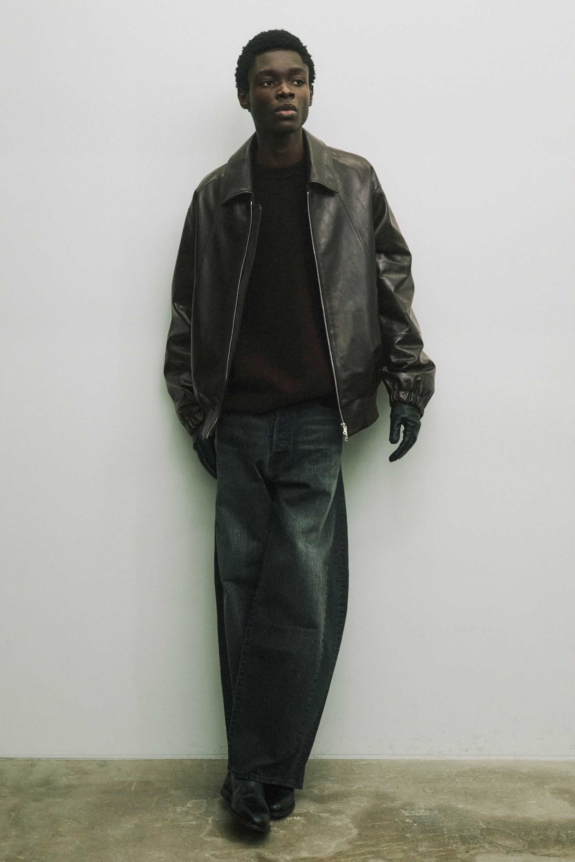 stein LEATHER ZIP SHORT JACKET (2COL)