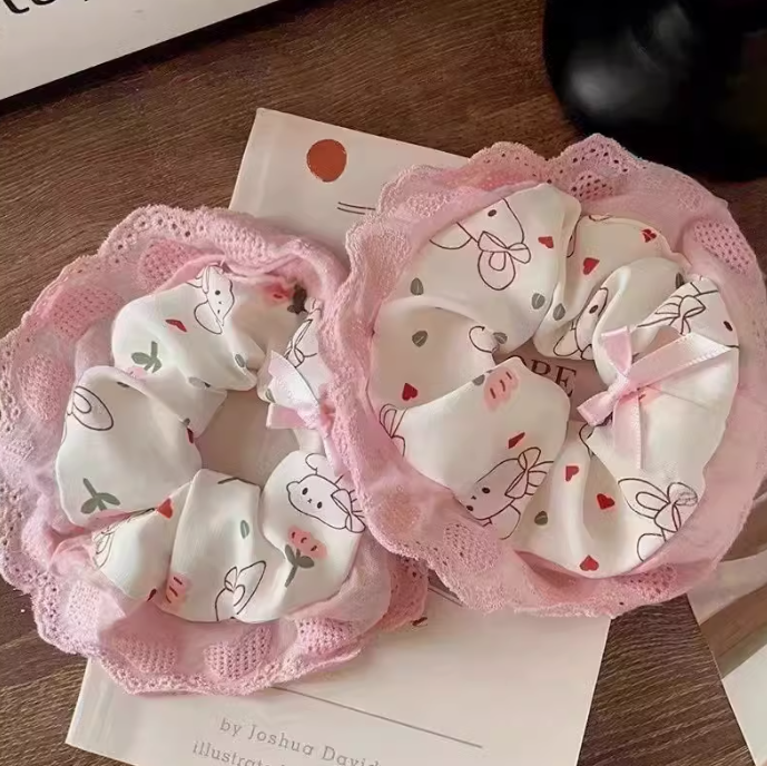 [3 FOR RM10] Cute Bunny Ribbon Lace Scrunchie