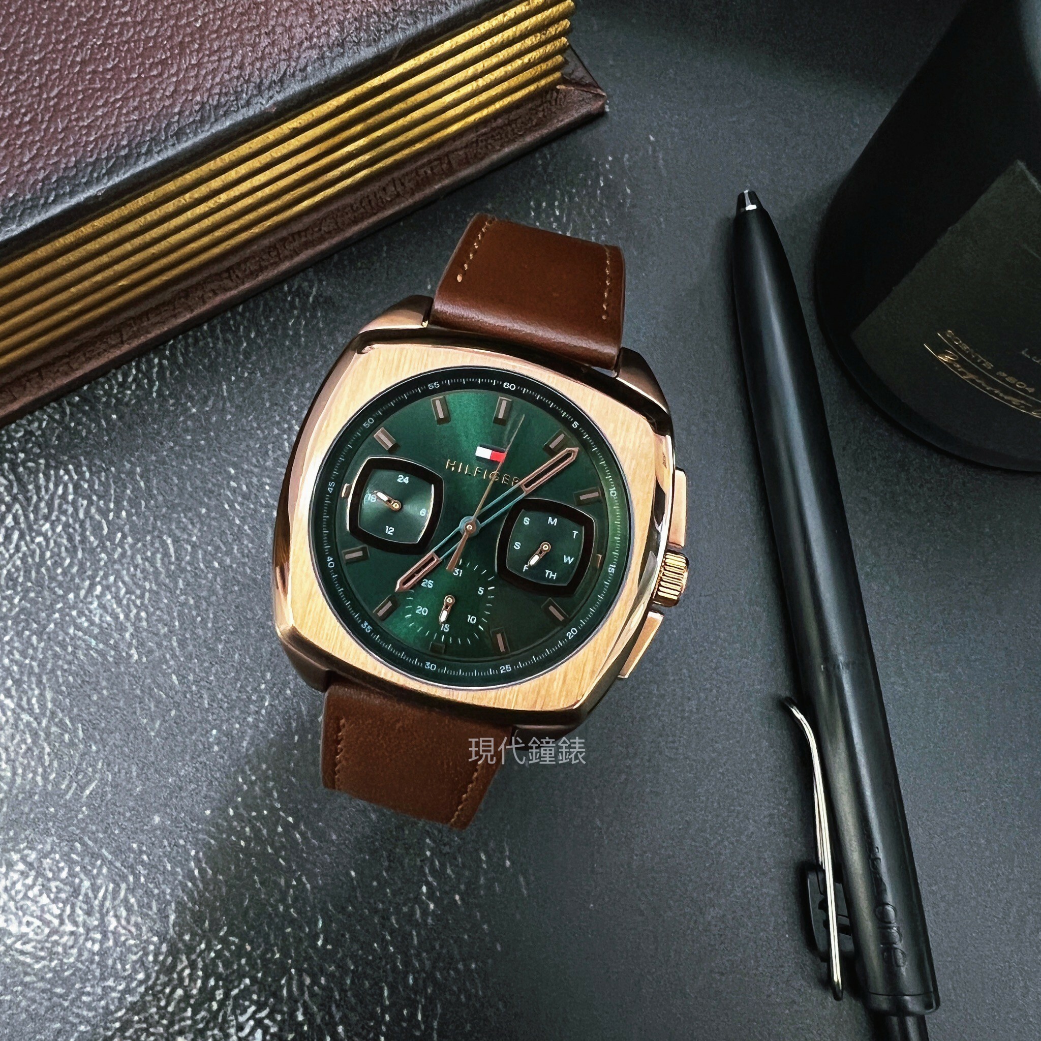 【Tommy Hilfiger】復刻經典皮革腕錶1710557 40mm 現代鐘錶