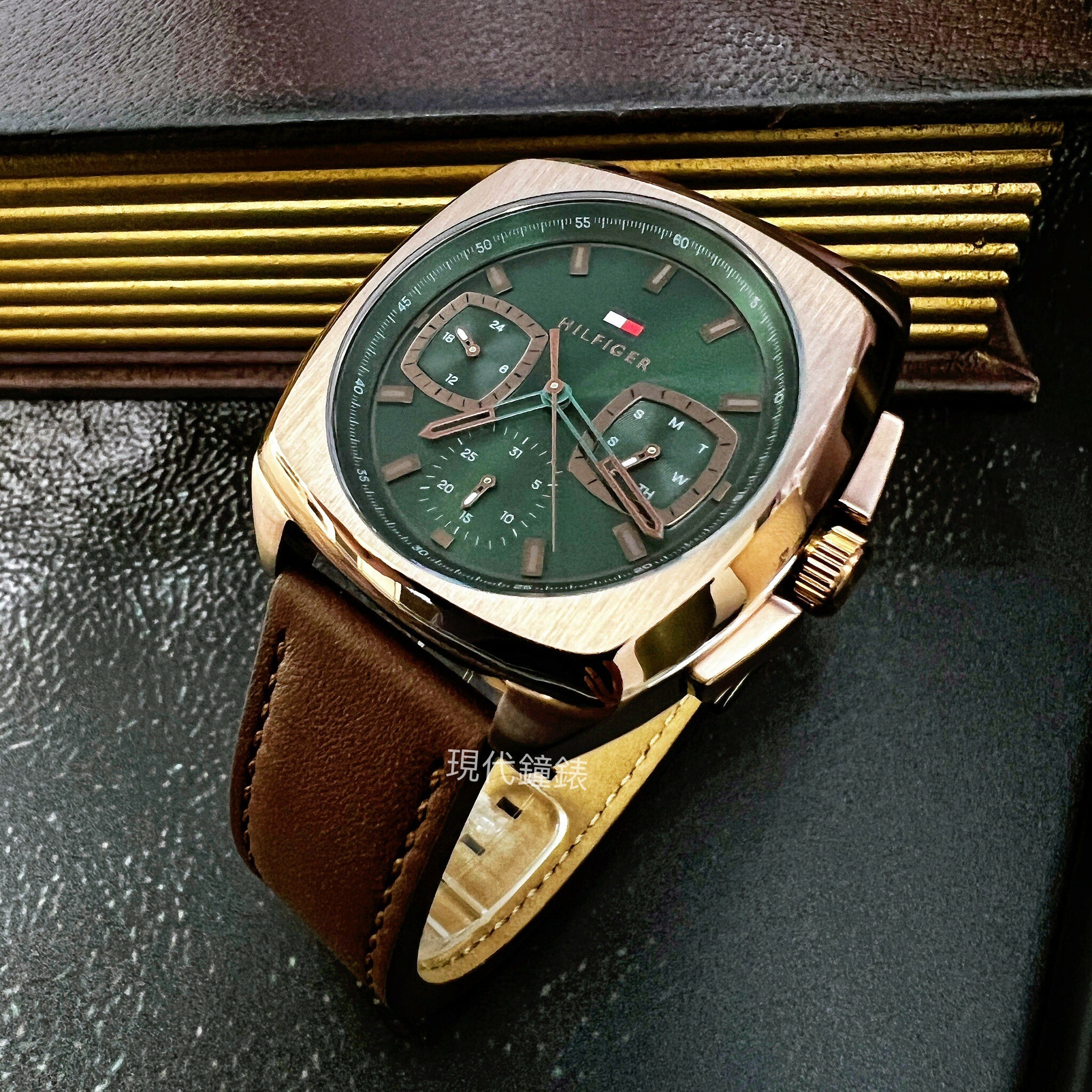 【Tommy Hilfiger】復刻經典皮革腕錶1710557 40mm 現代鐘錶