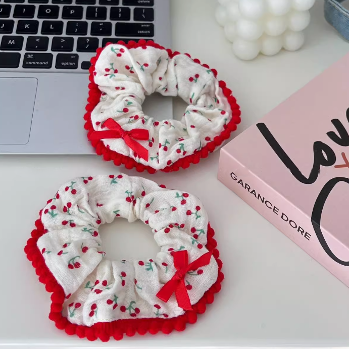 [3 FOR RM10] Girlish Cherry Red Scrunchie