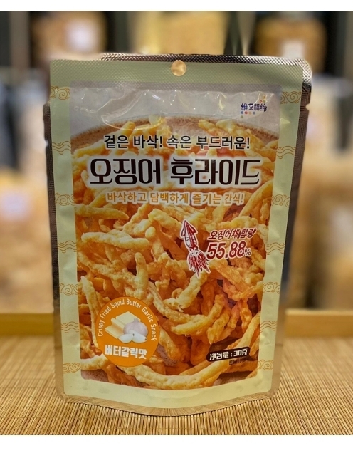 ca267  韓式黃油蒜香味炸魷魚絲  一套3包