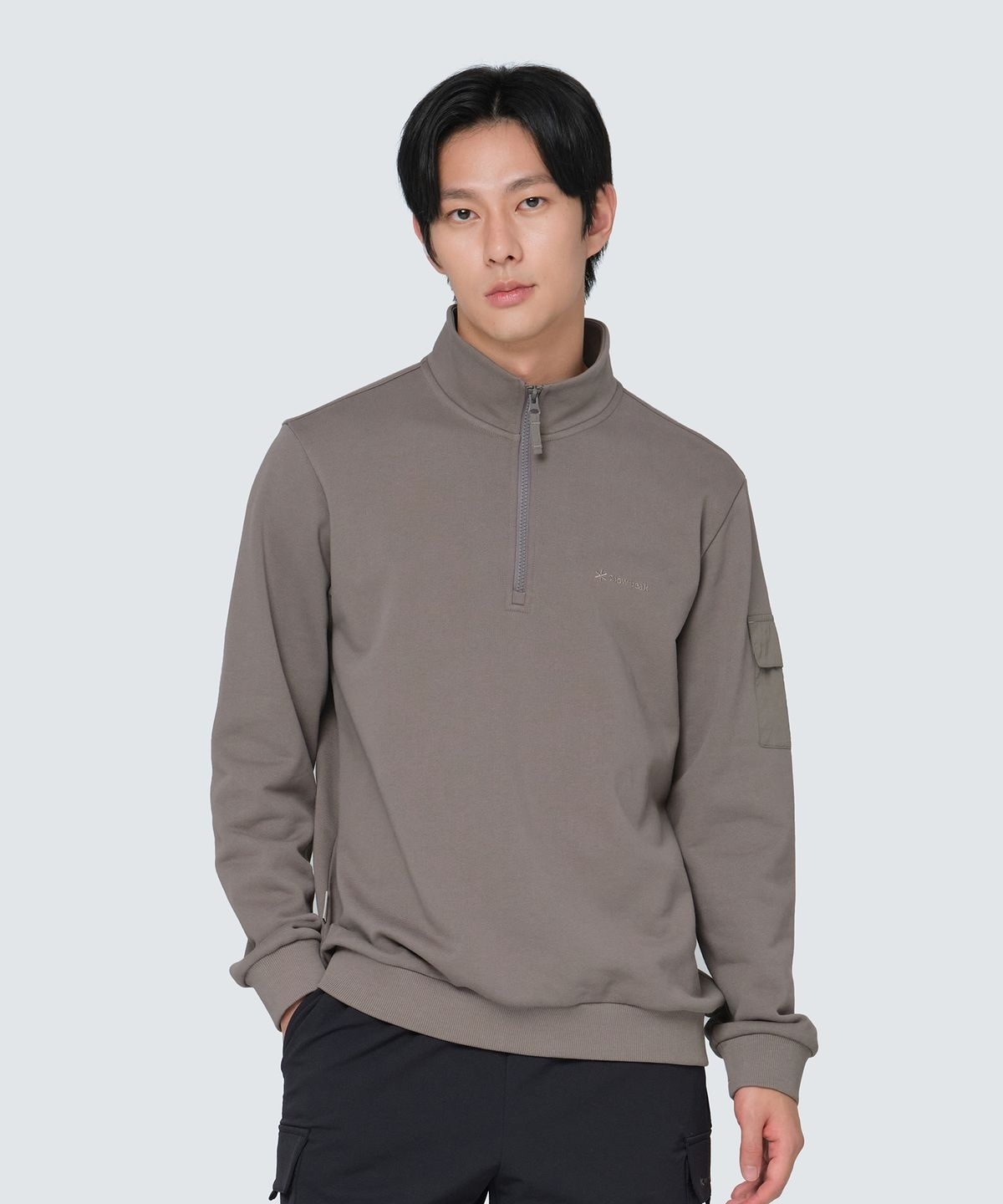 【代購】Snow Peak 雪諾必克 男 臂口袋 半拉 立領 長袖 衛衣 S24FMFZT60