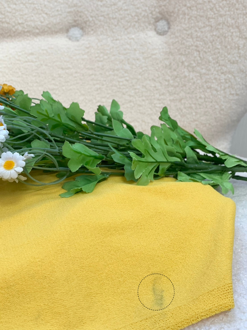 [福利品] V領包袖針織上衣(黃色)