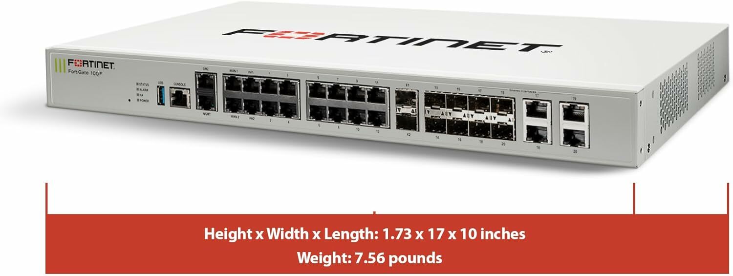 Fortinet Fortigate 100F FG-100F-BDL-950-12 Firewall Network Security Appliance