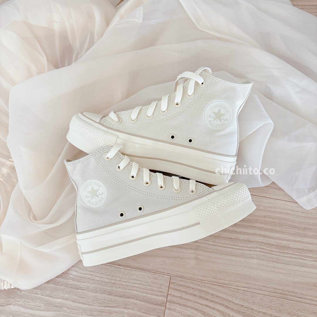 ┊converse 奶油白厚底