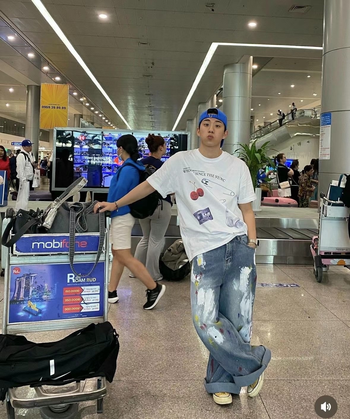 【HERETICS STUDIO 】韓國 고품질 油漆 潑墨 牛仔 闊腿 寬鬆 牛仔褲 長褲