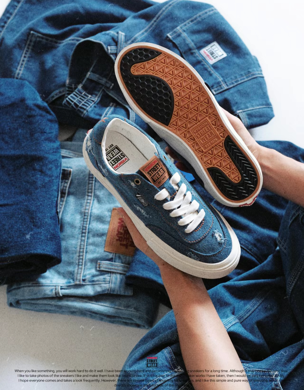 Vision Street Wear FLAT-TOP 復古街頭滑板鞋 牛仔藍