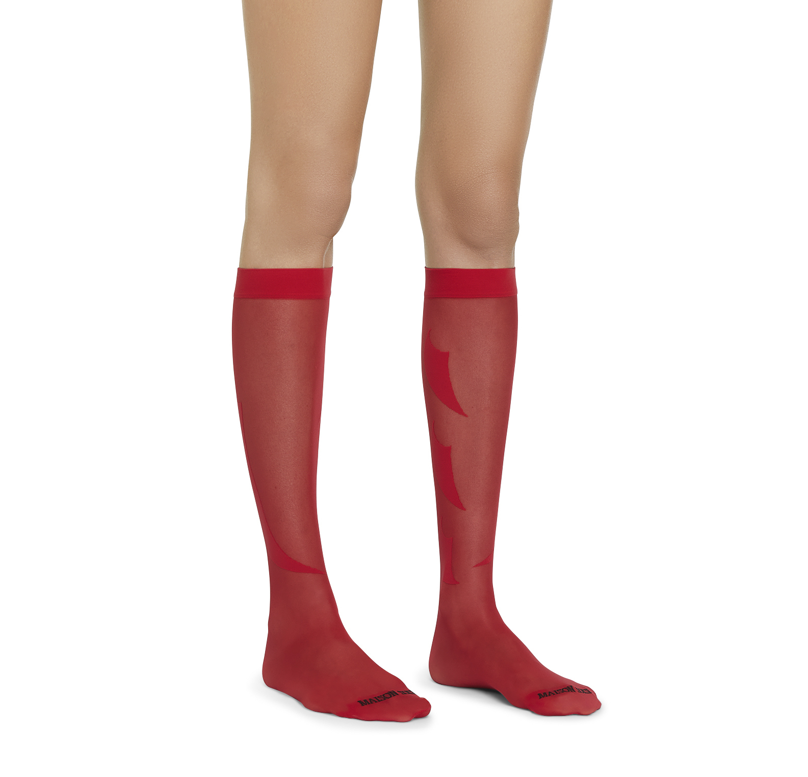 MAISON SOKSI SHAPU KNEE-HIGHS – RED SOCKS