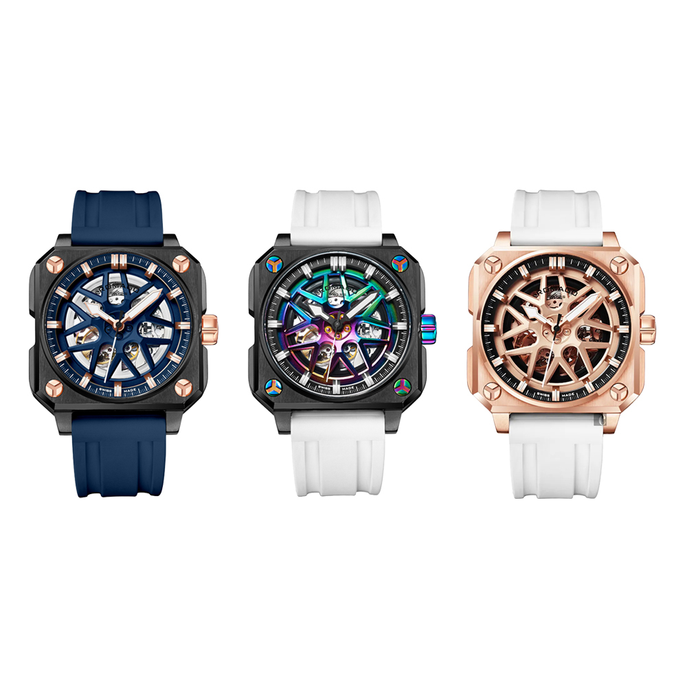 (預購)【ROMAGO雷米格】 極速系列II RM105 限量 瑞士製造 潮流 贈真皮錶帶 鏤空 機械錶 跑車輪框造型