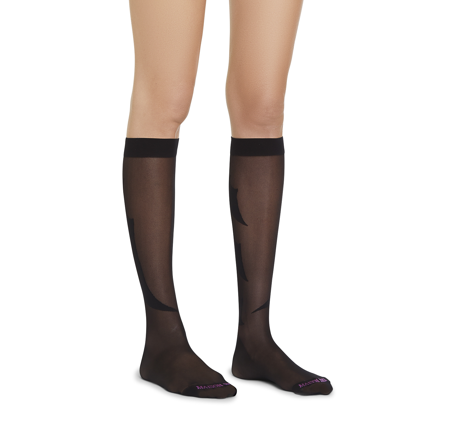 MAISON SOKSI SHAPU KNEE-HIGHS – BLACK SOCKS