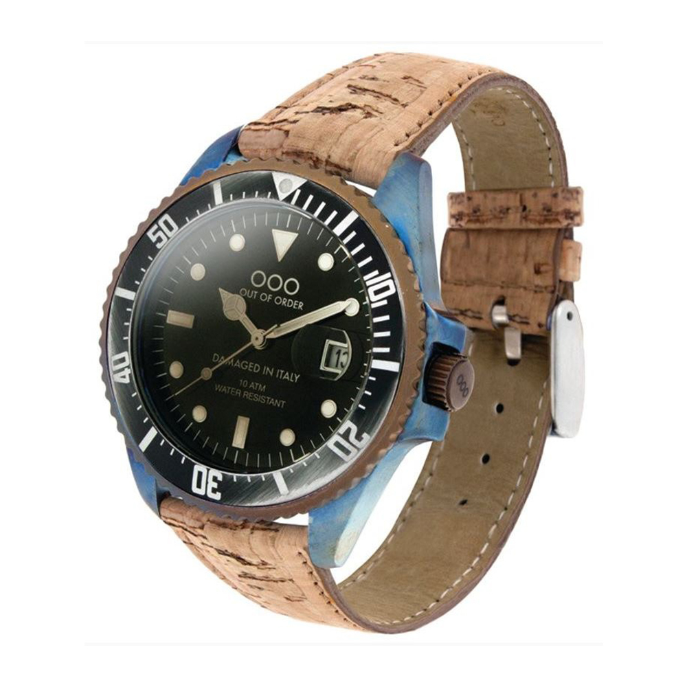 (預購)【Out of Order】OOO.001-2.SU 復古 仿舊 日本機芯 帶日期 夜光 旋入式錶冠 黑咖 皮革 手錶