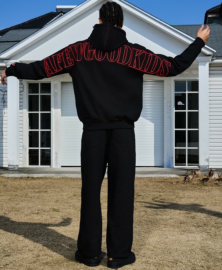 AFGK Casual trousers embroidered with love logo A FEW GOOD KIDS