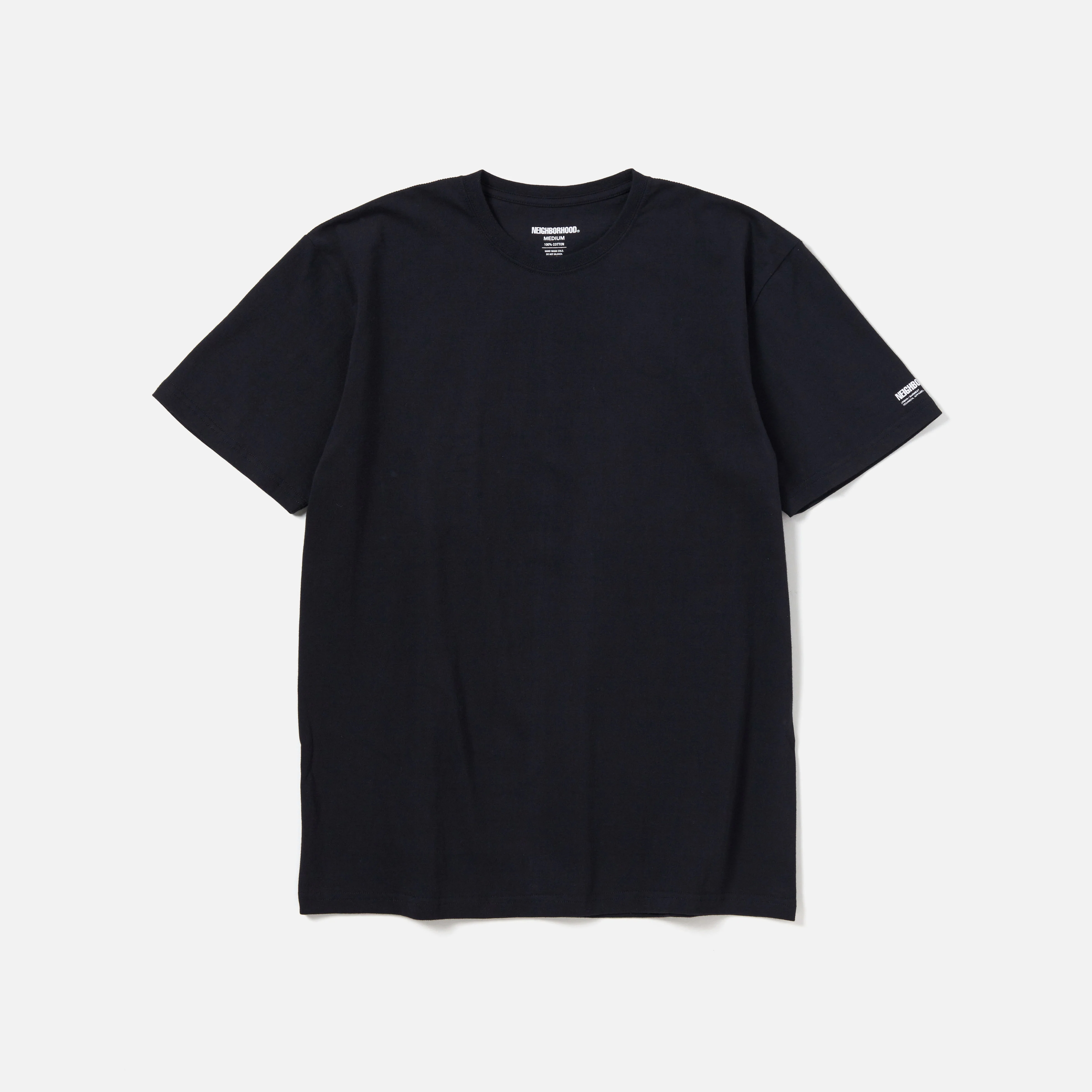 -(B3b03)-NEIGHBORHOOD CLASSIC 2PAC TEE SS 袖標LOGO 純棉素T 2件入 黑/白-242QTNH-UWM01