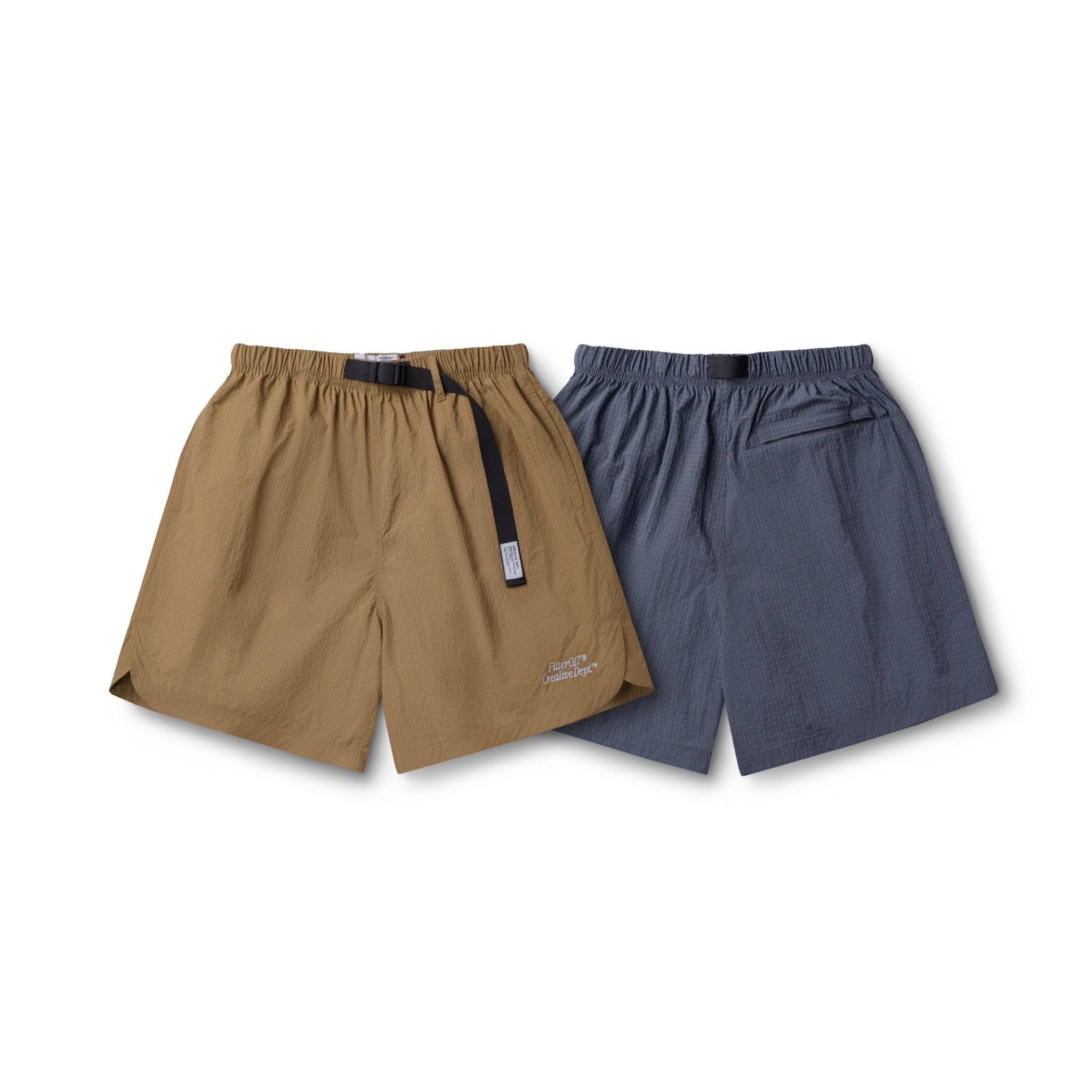 Filter017 皺化格紋可收納尼龍短褲