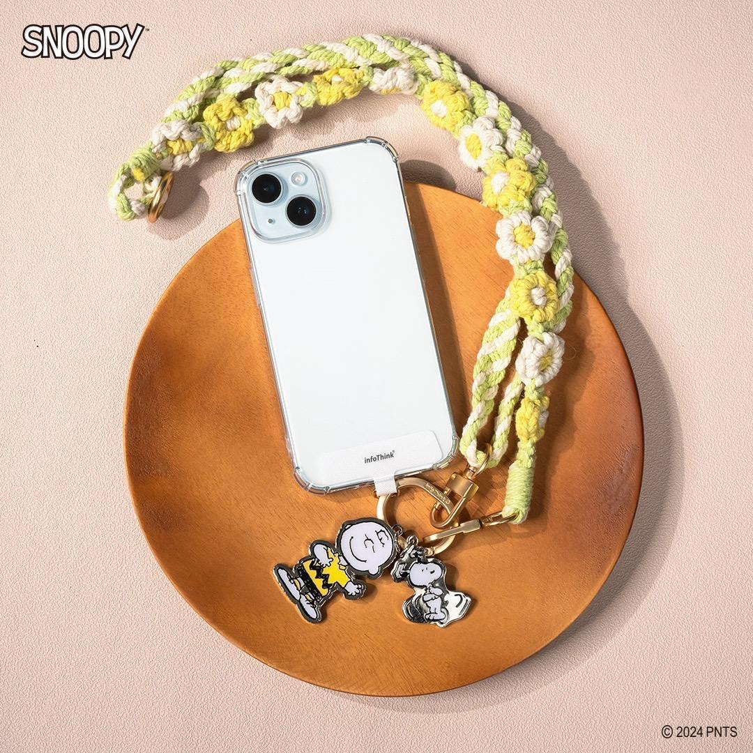 InfoThink史諾比薄型衝浪板底座結合公仔造型LED燈手機編織頸掛繩