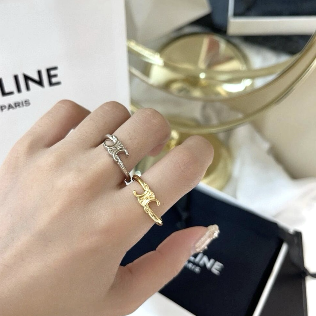 18k高級極簡凱旋門logo定製開口戒