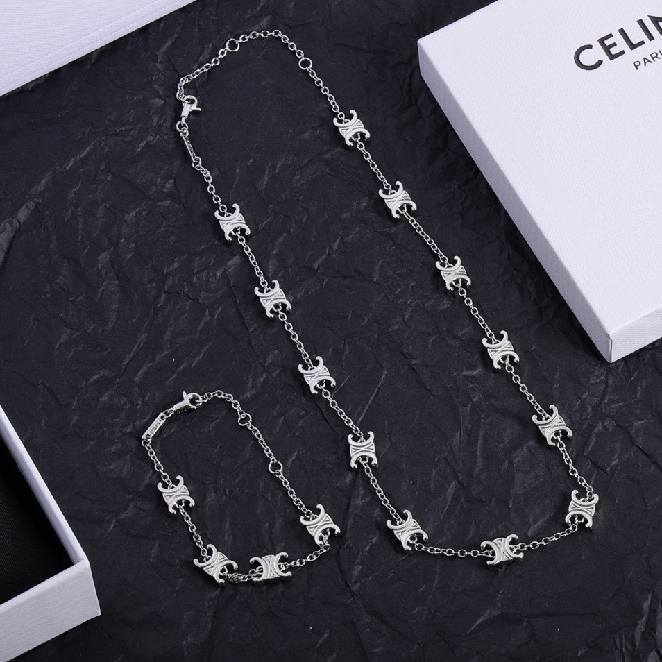 18k ce”經典銀凱旋門一體設計定製項鍊/手鍊
