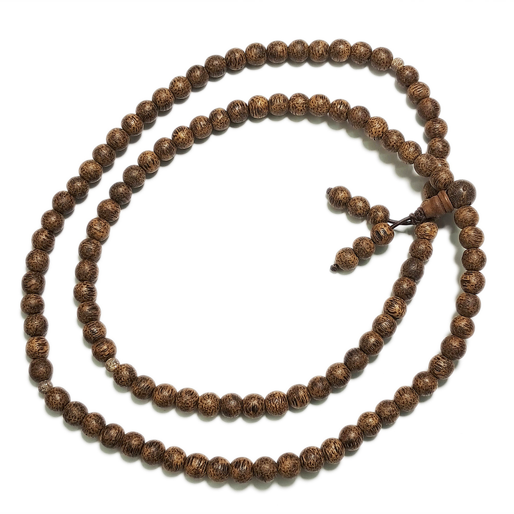 925純銀珠+佳里萬丹沉香木108念珠7mm【十方】142066