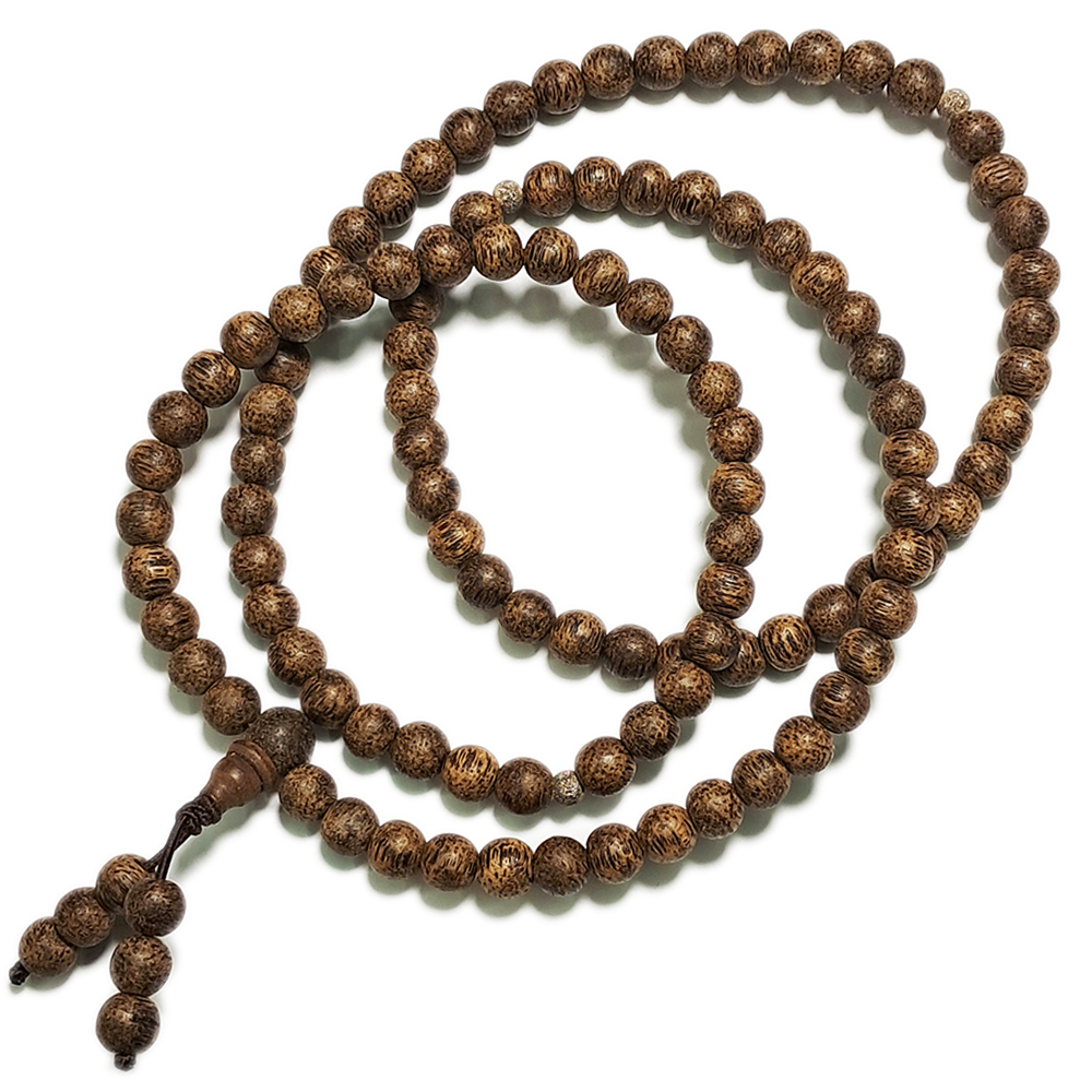 925純銀珠+佳里萬丹沉香木108念珠7mm【十方】142066