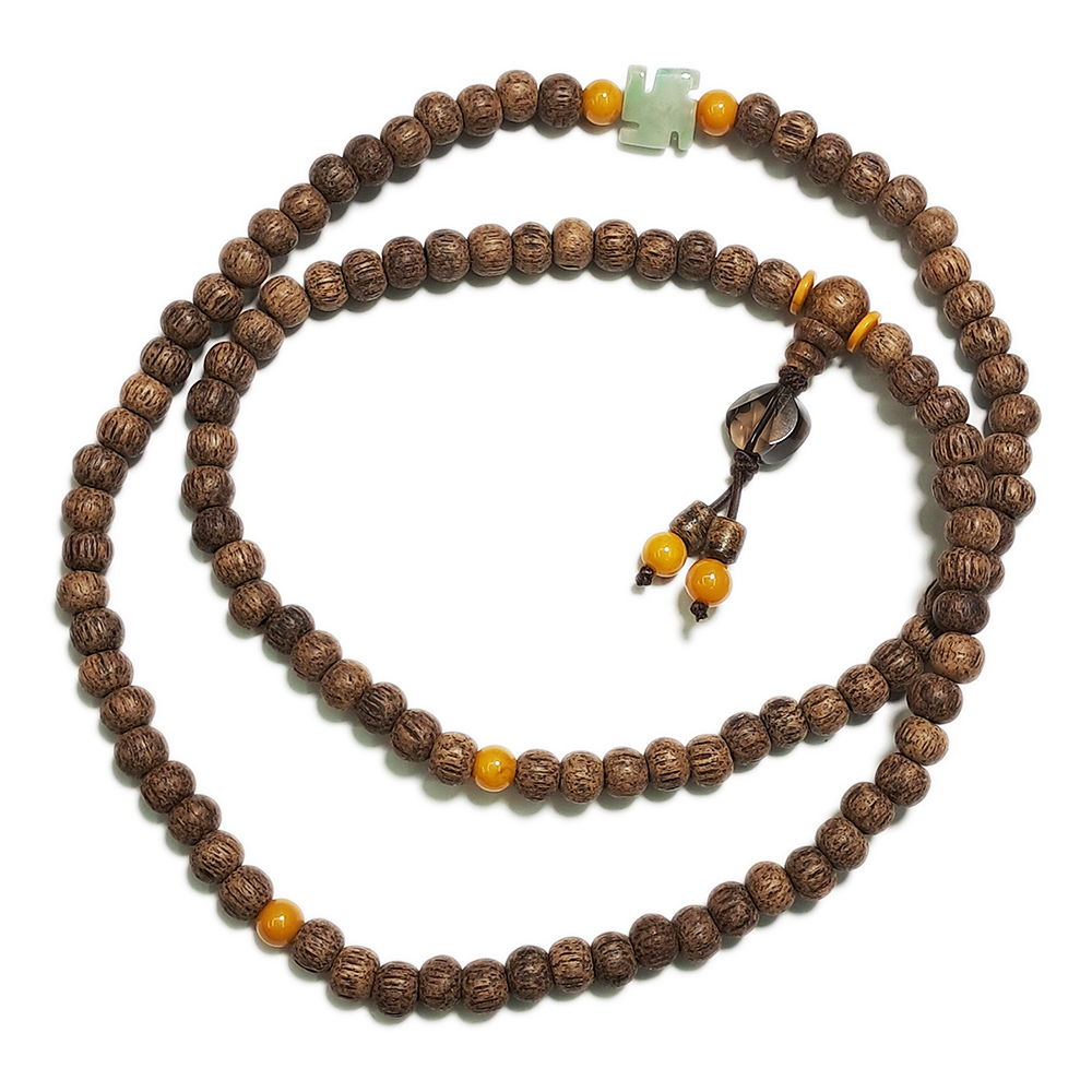 大衛星{茶晶}沉香木108念珠6mm【十方】136364