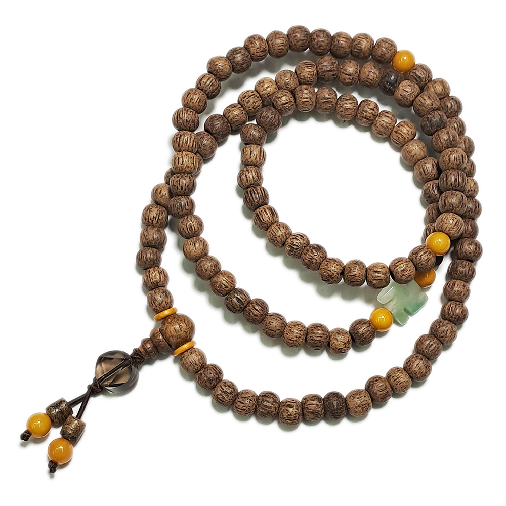 大衛星{茶晶}沉香木108念珠6mm【十方】136364