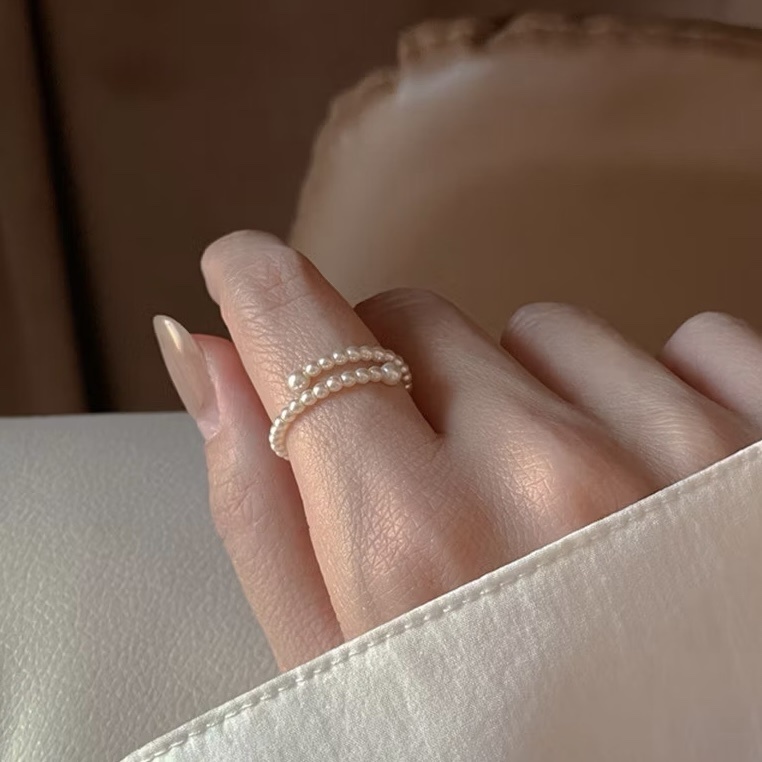 france法式溫柔小珍珠開口戒