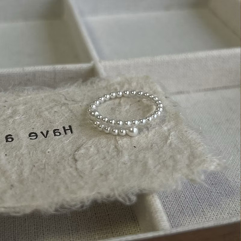 france法式溫柔小珍珠開口戒