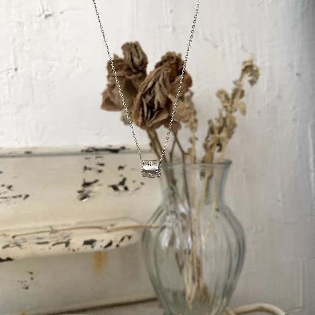 silver高級銀鑲鑽星輪小蠻腰項鍊