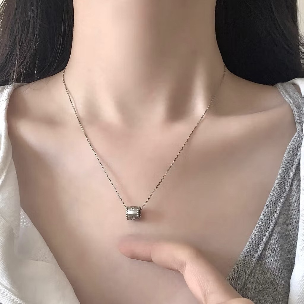 silver高級銀鑲鑽星輪小蠻腰項鍊