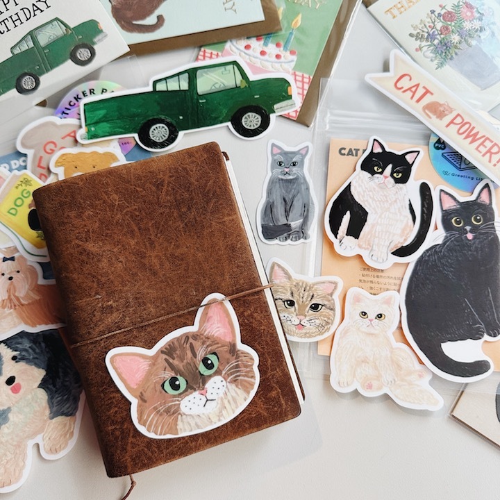 袖山嘉穗子_貓咪 7入防水貼紙包 ｜日本Greeting Life