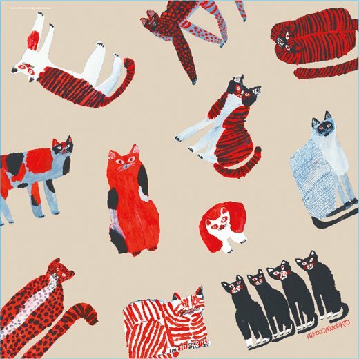 mirocomachiko_貓咪 純棉手帕 茶巾 掛布｜日本 Greeting Life