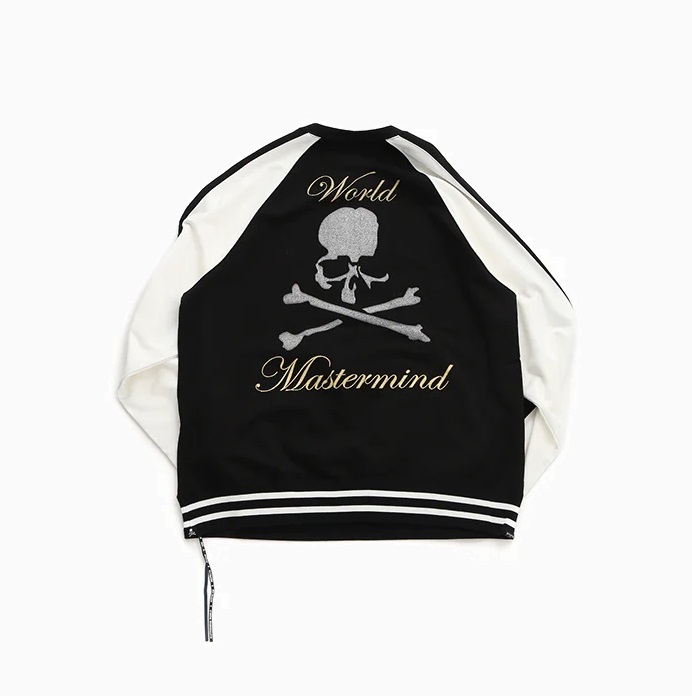 MASTERMIND WORLD 2024 A/W MW SOUVENIR SWEATER - BLACK x WHITE PRE ORDER ITEM (預訂中)