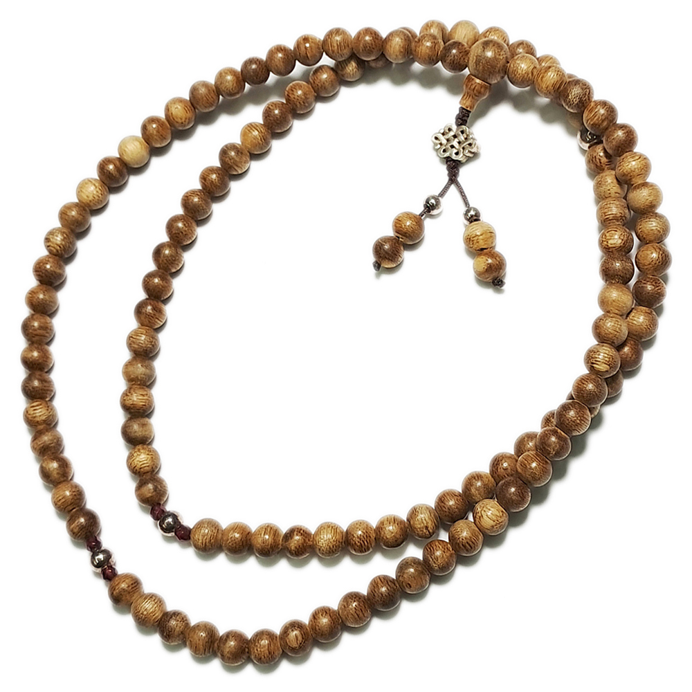 加里曼丹沉香木&銀珠108念珠6mm【十方】146631