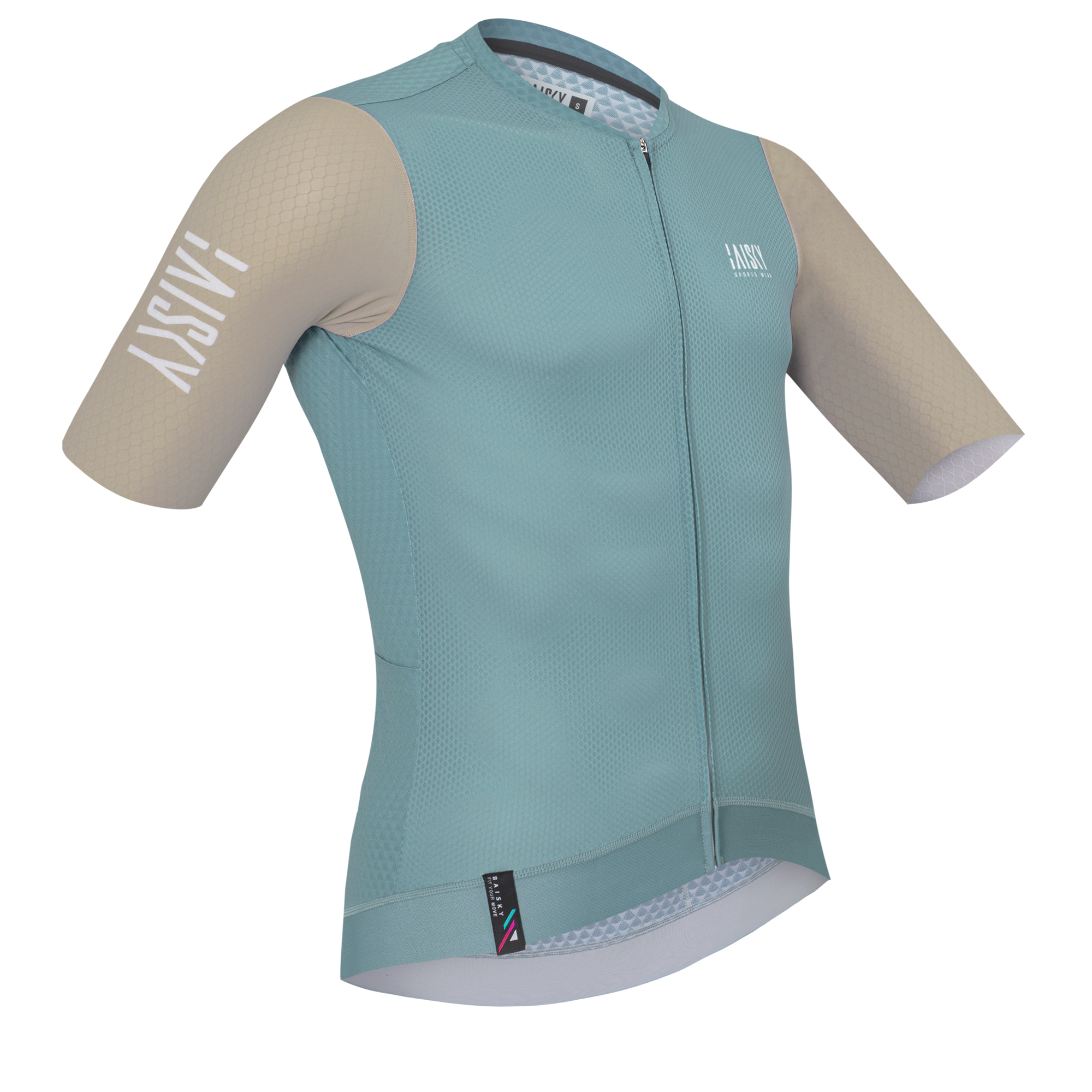 男款空力短車衣 對比 藍綠