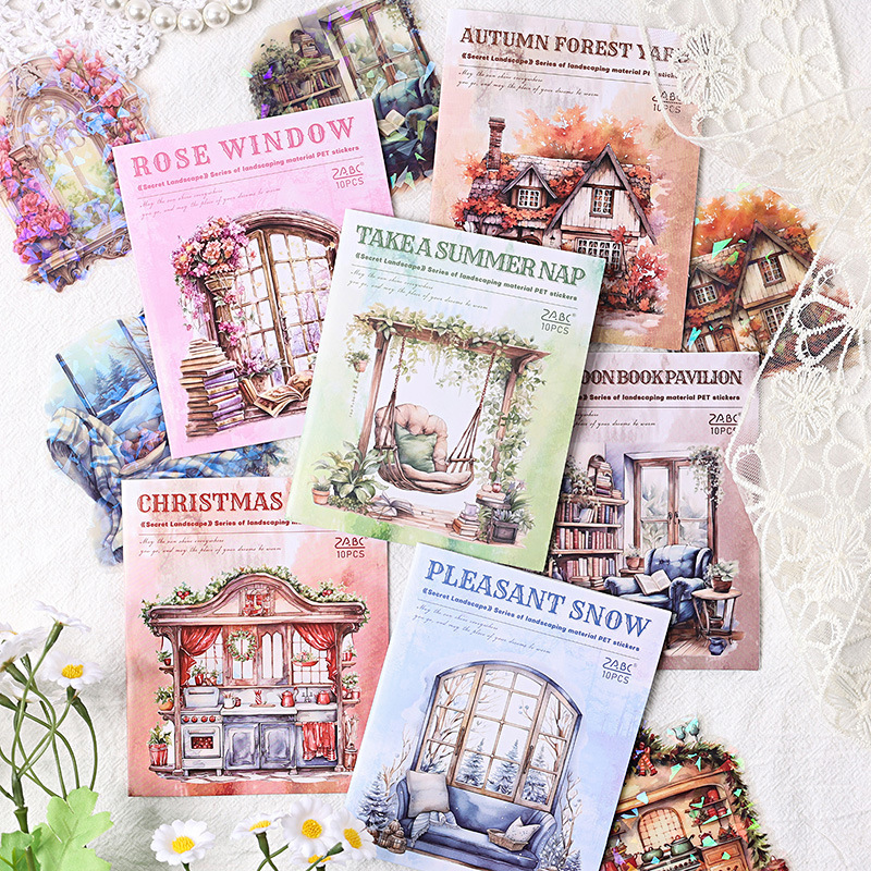 Shell Light Scenic Material Waterproof Sticker Pack