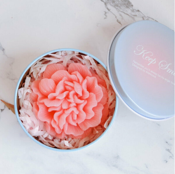 Popular flower hand soap (tin box) [bean paste red/rose scent]