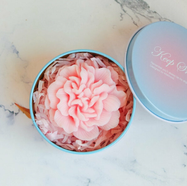 Popular flower hand soap (tin box) [light pink/sakura fragrance]