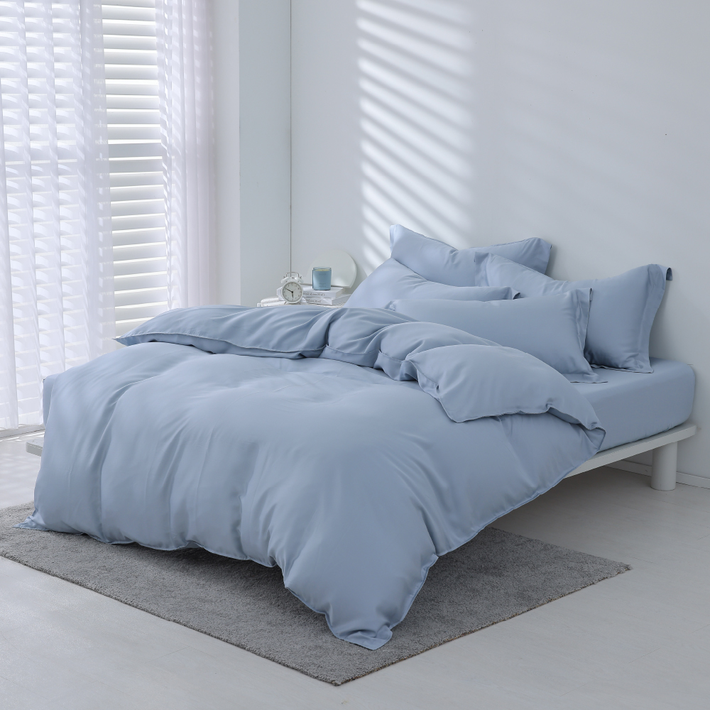 60支天絲｜100%萊賽爾｜藍霧灰｜單品床包