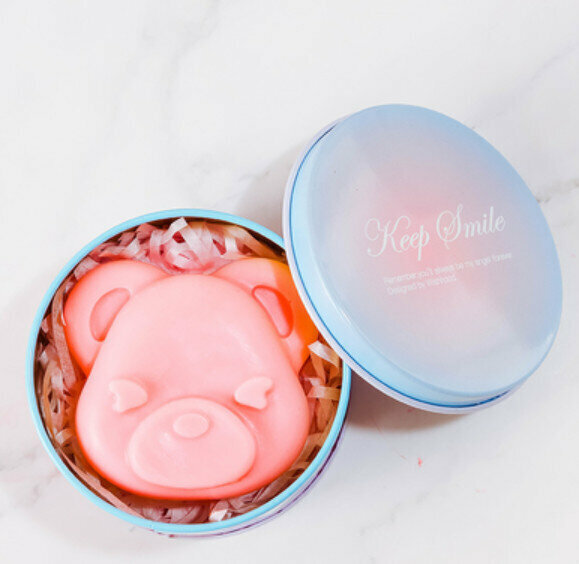 Hot Recommended Cartoon Handmade Soap (Tinplate Box) [Light Pink/Rose Fragrance]
