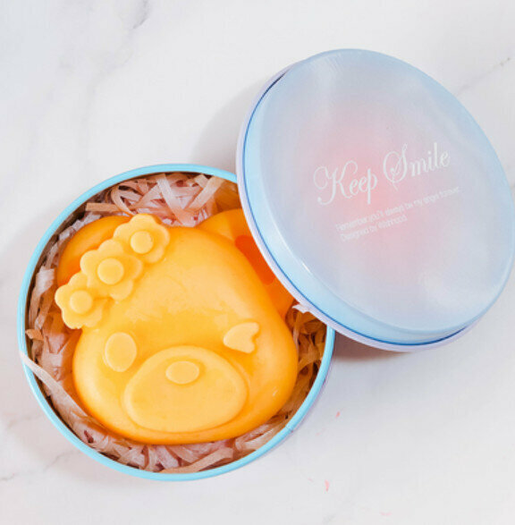 Hot Recommended Cartoon Handmade Soap (Tinplate Box) [Light Orange/Papaya Fragrance]
